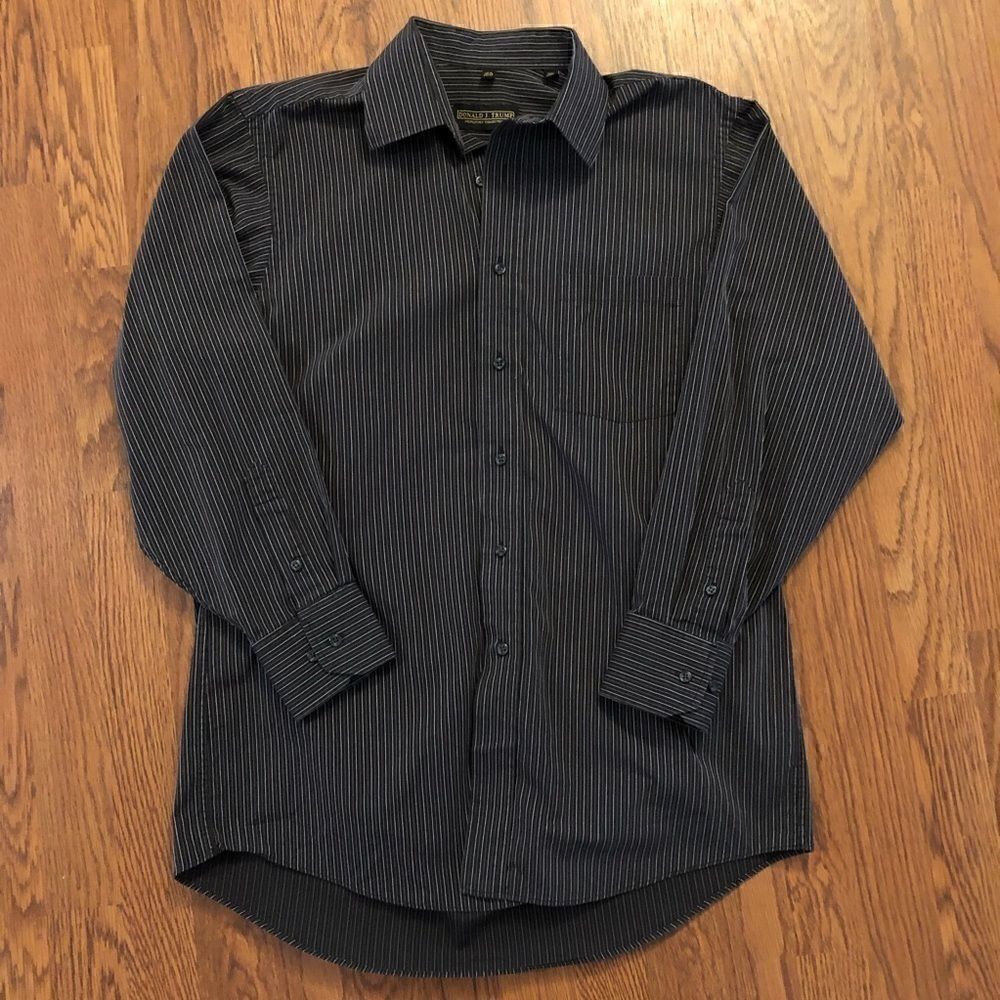 Donald J. Trump | Brown Pinstripe Dress Shirt‎